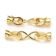 Rack Plating Eco-Friendly Brass Fold Over Clasps, Lead Free & Cadmium Free, Infinity, Real 18K Gold Plated, 35mm, Infinity: 17x7x1.5mm, Inner Diameter: 4mm(X-KK-F856-04A-G)