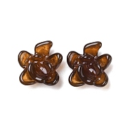 Opaque Resin Decoden Cabochons, Flower, Saddle Brown, 29x25x9mm(REST-M040-01B)