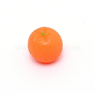 Resin Beads, Imitation Food, No Hole, Orange, Orange, 15x13mm(RESI-CJC0002-04B)
