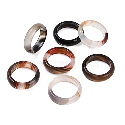 Dyed & Heated Natural Agate Finger Rings for Women, Camel, 5.5mm, Inner Diameter: 17~17.5mm(RJEW-Z075-02C)