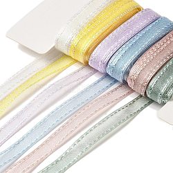 Polyester and Nylon Ribbon Sets, for Bowknot Making, Gift Wrapping, Mixed Color, 3/8 inch(9~11mm), about 5.00 Yards(4.57m)/Bag(DIY-Z029-01O)