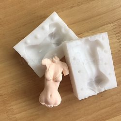 DIY Silicone Craft Doll Body Mold, for Fondant, Polymer Clay Making, Epoxy Resin, Doll Making, Body, White, 67x54x18mm(DIY-I082-13)