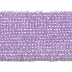 Cubic Zirconia Bead Strands, Faceted Rondelle, Plum, 2mm, Hole: 0.6mm, about 187pcs/strand, 14.76 inch(37.5cm)(ZIRC-C006-01A-09)