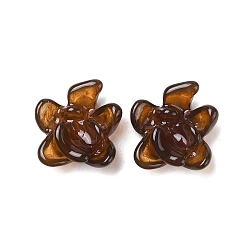 Opaque Resin Decoden Cabochons, Flower, Saddle Brown, 29x25x9mm(REST-M040-01B)