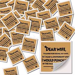 CRASPIRE Picture Stickers, Coated Paper, Square with Word, Peru, 6.3x6.3cm, 30pcs/set(DIY-CP0006-81D)