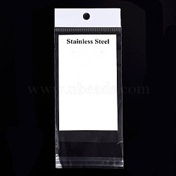 Rectangle Cellophane Bags, with Earring Display Card, White, 18x7.5cm, Unilateral Thickness: 0.03mm, Inner Measure: 12x7.5cm, Display Card: 11x6.5x0.045cm(OPC-H003-03)