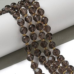 Natural Ice Obsidian Beads Strands, with Seed Beads, Faceted, Dice, 8x8mm, Hole: 1.2mm, about 39~42pcs/strand, 15.51''~15.75''(39.4~40cm)(G-K387-A09-02)