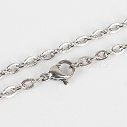 304 Stainless Steel Cable Chains for Necklace Making, with Lobster Claw Clasps, Stainless Steel Color, 19.8 inch(X-STAS-P045-05P)