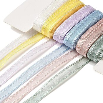 Polyester and Nylon Ribbon Sets, for Bowknot Making, Gift Wrapping, Mixed Color, 3/8 inch(9~11mm), about 5.00 Yards(4.57m)/Bag