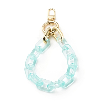 Transparent Acrylic Cable Chain Wristlet Straps, with Swivel Clasps, Purse Accessories, Pale Turquoise, 310mm