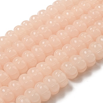 Synthetic Coral Dyed Beads Strands, Pumpkin Beads, PeachPuff, 11x6.5mm, Hole: 1.4mm, about 50pcs/strand, 12.72''(32.3cm)