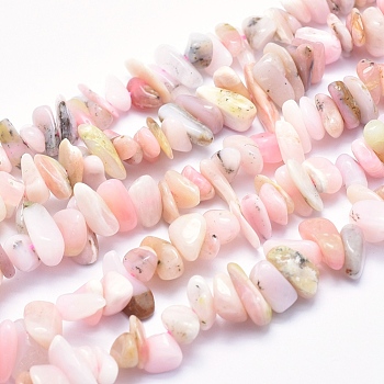 Natural Pink Opal Beads Strands, Chips, 4~16x4~8mm, Hole: 0.8mm, 15.7 inch