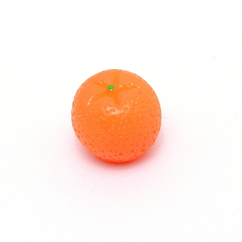 Resin Beads, Imitation Food, No Hole, Orange, Orange, 15x13mm