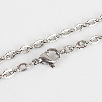 304 Stainless Steel Cable Chains for Necklace Making, with Lobster Claw Clasps, Stainless Steel Color, 19.8 inch