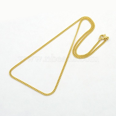 Unisex Casual Style 304 Stainless Steel Curb Chain Necklaces(STAS-O037-54G)-2