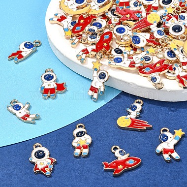 50pcs 10 styles pendentifs en alliage émaillé(ENAM-CJ0002-97)-5