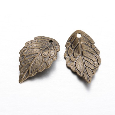 Antique Bronze Leaf Brass Pendants
