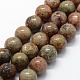 Natural Unakite Beads Strands(G-I199-19-6mm)-1