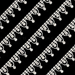 Flower Crystal Glass Rhinestone Cup Chains, False Diamond Trim, with Cardboard Display Card, Platinum, 20x3.5mm(DIY-GL0005-73)