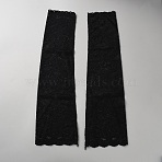 Polyester Lace Long Sun Protection Sleeve, Black, 448x122x1mm(AJEW-WH20020-194A)
