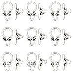 50Sets Ring Tibetan Style Alloy Toggle Clasps, Lead Free and Cadmium Free, Antique Silver, Ring: 12x20mm, Bar: 18mm, Hole: 3mm(FIND-YW0009-76)