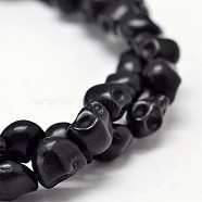 Dyed Synthetic Turquoise Bead Strands, Skull, Black, 8x6x7mm, Hole: 1mm, about 48~49pcs/strand, 15.3~15.5 inch(G-M145-05-A)
