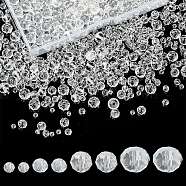8 Strands 4 Size Transparent Glass Beads Strands, Faceted, Rondelle, Clear, 3~8x2~6mm, hole: 0.4~1mm, 65~155Pcs/strand, 15~16.9 inch(38~43cm), 2 Strands/size(EGLA-YW0003-10A)
