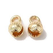 Round Brass Charms, Long-Lasting Plated, Rack Plating, Real 14K Gold Plated, 9x5.5mm, Hole: 2.2mm(KK-G480-07LG)