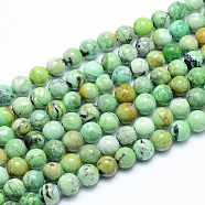 Natural Variscite Beads Strands, Round, 6~6.5mm, Hole: 0.8mm, about 64pcs/strand, 15.75 inch(40cm)(G-G823-02-6mm)
