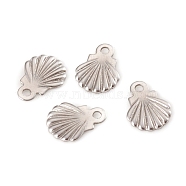 304 Stainless Steel Pendants, Laser Cut, Scallop, Stainless Steel Color, 7.5x5.5x0.5mm, Hole: 1mm(STAS-G229-13P)