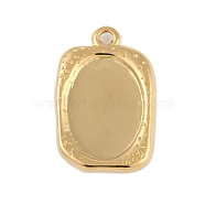 Ion Plating(IP) 304 Stainless Steel Rack Plating Pendant Cabochon Settings, Rectangle, Real 18K Gold Plated, Tray: 16x11.5mm, 23x15x3mm, Hole: 2mm(STAS-U019-10G)