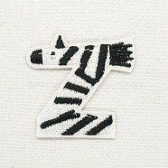 Computerized Embroidery Cloth Iron on/Sew on Patches, Costume Accessories, Appliques, Letter, Black, Letter.Z, 41x42mm(DIY-K012-01-Z)