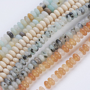 Natural & Synthetic Mixed Stone Beads Strands, Rondelle, 4.5~5x2~2.5mm, Hole: 0.8mm, about 162~166pcs/strand, 15.1  inch~15.3 inch(38.5~39cm)(G-P354-M-4x2mm)