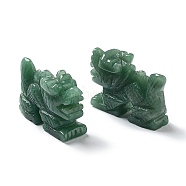 Natural Green Aventurine Carved Healing Dragon Figurines, Reiki Energy Stone Display Decorations, 52~55x18x37.5mm(DJEW-F025-02D)