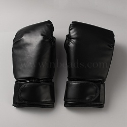 PU Leather & Pearl Cotton Boxing Gloves, Gloves for Women Man, Black, 250x145x20.5~29.5mm(AJEW-WH0643-134A)