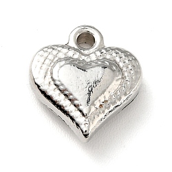 Non-Tarnish 201 Stainless Steel Machine Polishing Charms, Heart, Stainless Steel Color, 11x10x3.5mm, Hole: 1.5mm(STAS-G261-22P)