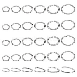 30Pcs 6 Styles Tarnish Resistant 304 Stainless Steel Open Jump Rings, Stainless Steel Color, 10~20x1.5~2.5mm, 5pcs/style(STAS-LP0001-62)