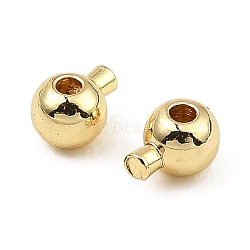 Brass Crimp Beads, Long-Lasting Plated, Round, Real 14K Gold Plated, 5x3.5x3.5mm, Hole: 0.9mm(X-KK-Z030-16B-G)