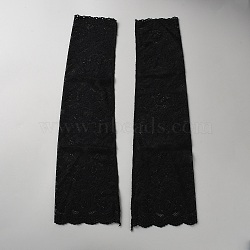 Polyester Lace Long Sun Protection Sleeve, Black, 448x122x1mm(AJEW-WH20020-194A)