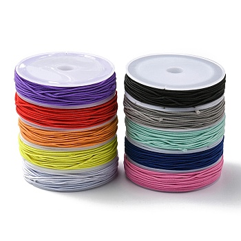 10 Rolls 10 Colors Round Polyester Elastic Cord, Adjustable Elastic Cord, with Spool, Mixed Color, 1mm, about 10.94 Yards(10m)/Roll, 1 Color/Roll