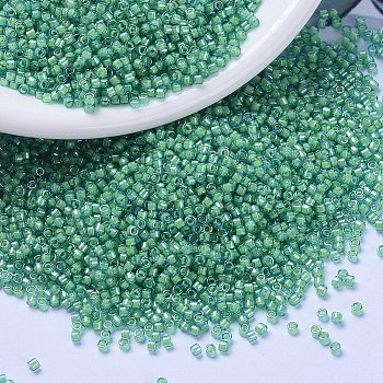 MIYUKI Delica Beads, Cylinder, Japanese Seed Beads, 11/0, (DB2053) Luminous Mermaid Green, 1.3x1.6mm, Hole: 0.8mm, about 10000pcs/bag, 50g/bag