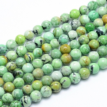 Natural Variscite Beads Strands, Round, 6~6.5mm, Hole: 0.8mm, about 64pcs/strand, 15.75 inch(40cm)