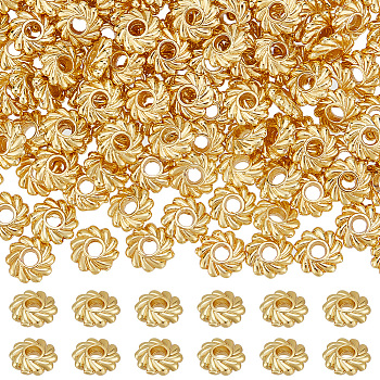 160Pcs Alloy Spacer Beads, Long-Lasting Plated, Flower, Golden, 4.8x1.5mm, Hole: 1.2mm