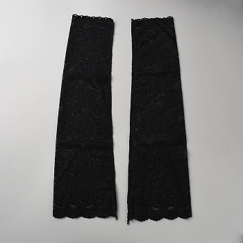 Polyester Lace Long Sun Protection Sleeve, Black, 448x122x1mm