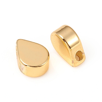 Brass Beads, Teardrop, Long-Lasting Plated, Golden, 7.5x5.5x3mm, Hole: 1.5mm