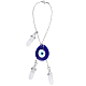 Teardrop with Evil Eye Glass Pendant Decorations(HJEW-AB00018)-1