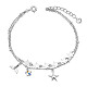 bracelets multi-rangs en argent sterling plaqué rhodium Shegrace 925(JB552A)-1