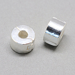Alloy European Style Clasps, Column, Silver Color Plated, 9x5.5mm, Hole: 3mm(PDLC-R001-14S)
