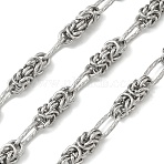 304 Stainless Steel Knot Link Chains, Unwelded, with Spool, Stainless Steel Color, 18x6x6mm & 12x6x1.5mm(CHS-G050-10P)