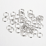 Iron Open Jump Rings, Round, Nickel Free, Platinum, 18 Gauge, 10x1.0mm, Inner Diameter: 8mm, about 660pcs/100g(X-IFIN-A018-10mm-P-NF)